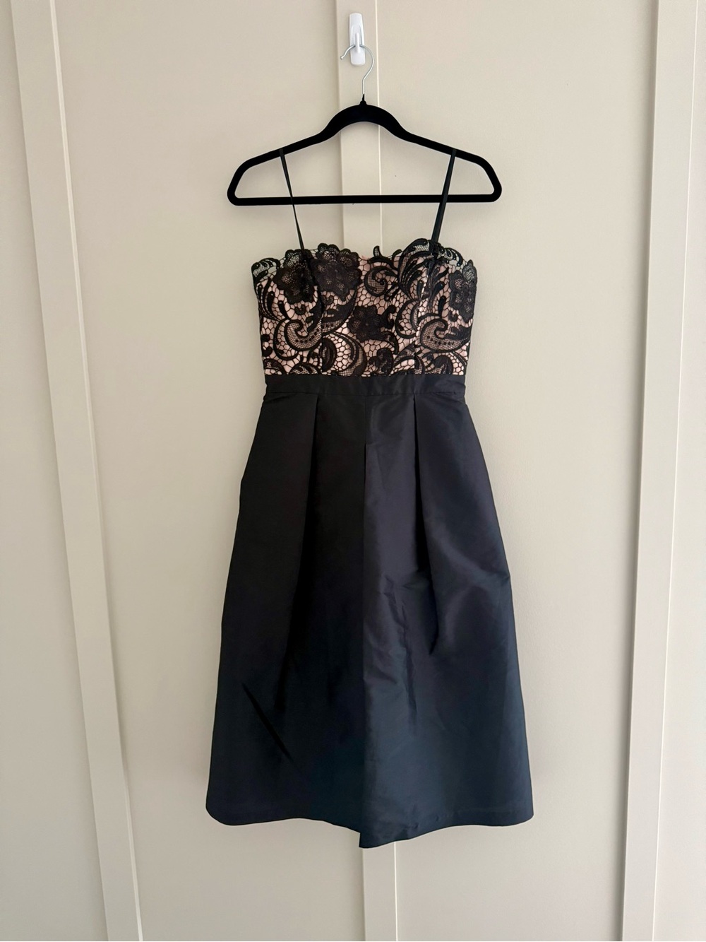 Adrianna Papell Strapless Lace and Taffeta Jumpsuit
